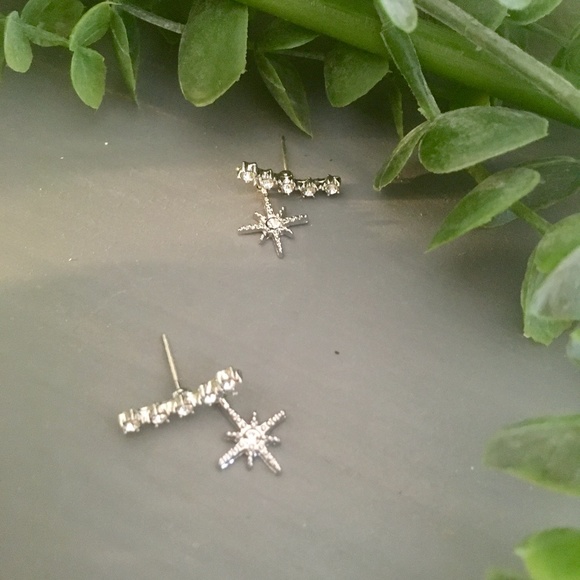Sterling Silver Constellation Ear Climber Earrings - Picture 5 of 7